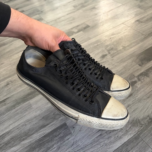 Converse by John Varvatos Black and White Multi Eyelet Low-Top Sneakers